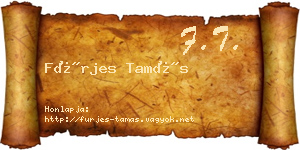 Fürjes Tamás névjegykártya