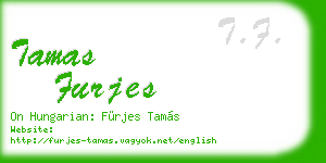tamas furjes business card