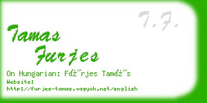 tamas furjes business card